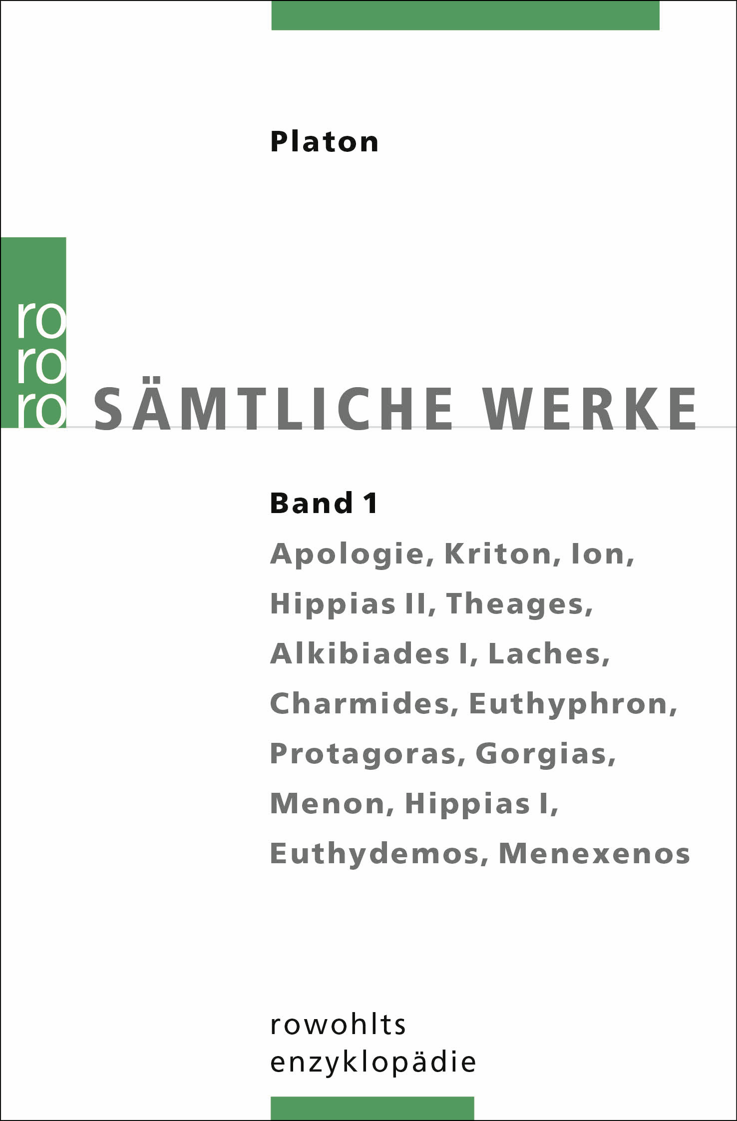Sämtliche Werke 1 - Platon | Rowohlt Verlag